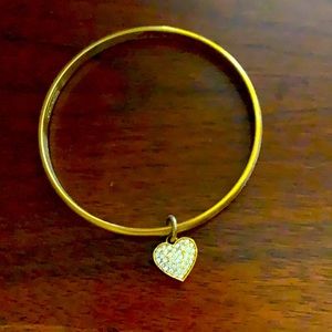 Coach gold bangle with heart charm
